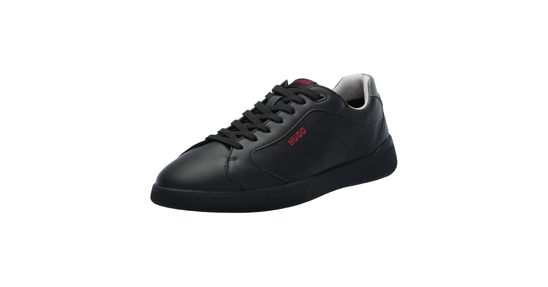 Amazon.com | HUGO Fly Leather Cupsole Sneaker, Black Currant